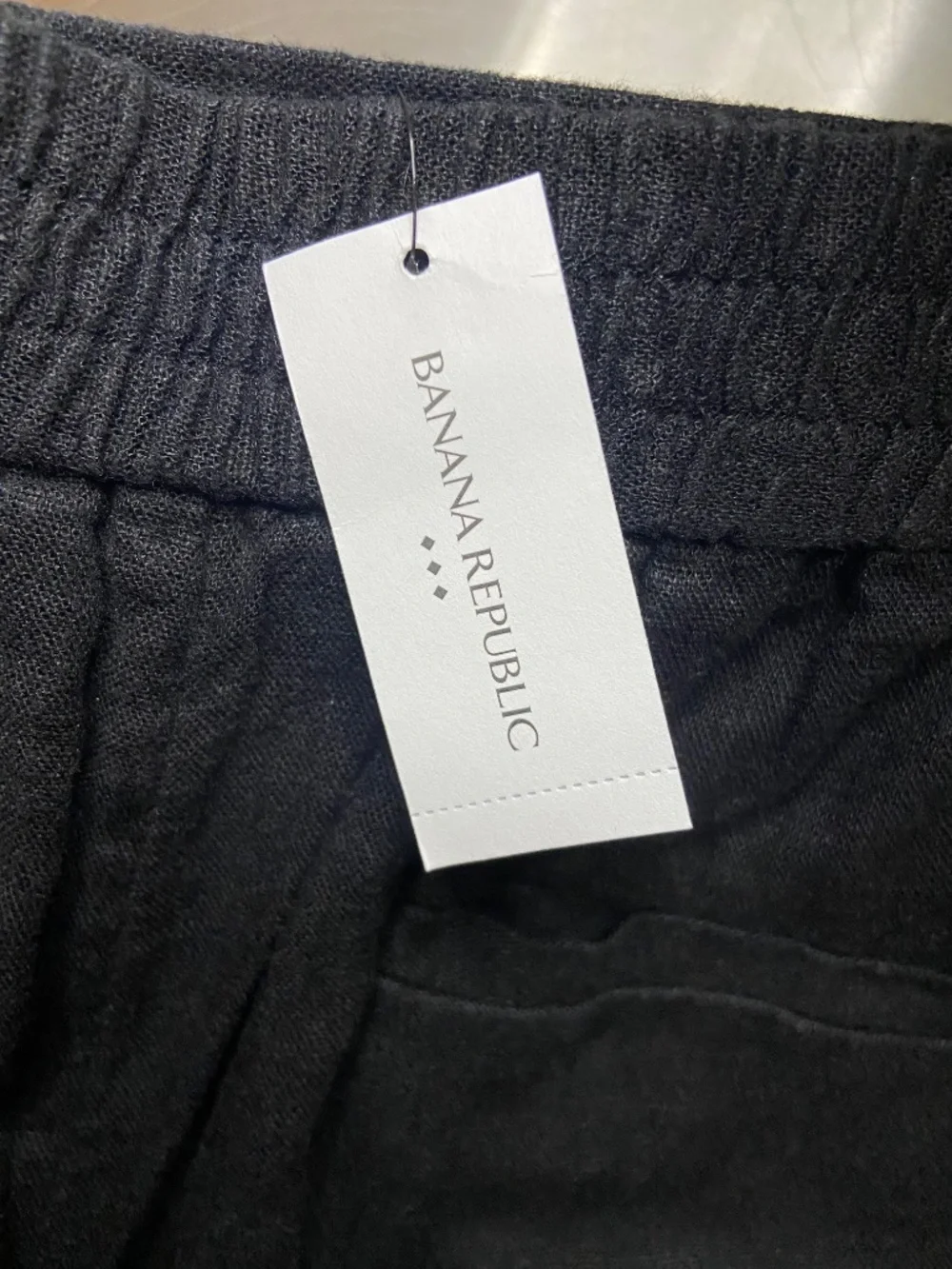 Banana Republic Anyway Wide-leg High-rise Linen Cropped Pant Black Size XS NWT